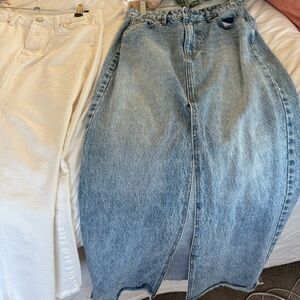 Stradivarius DENIM & WHITE long skirts both size 36